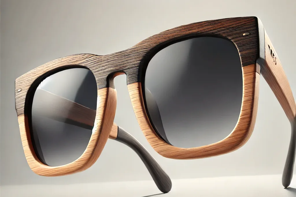 The Monarch: squared frames in pale and dark two-tone wood